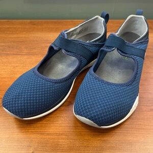 Kuru Lucy Mary Jane Shoes Womens Size 11 Blue Mesh Casual Comfort Flats Travel